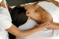 client on massage table